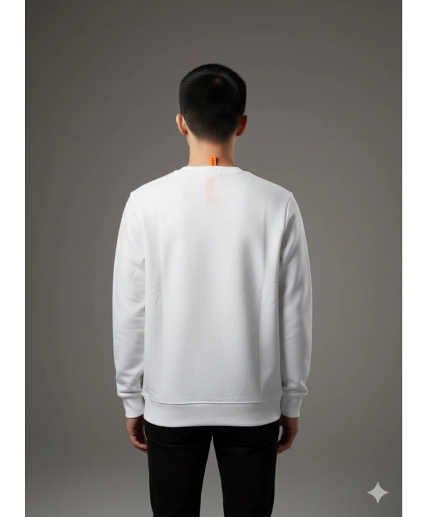 Erkek Normal Kalıp Elevatıon Yazılı Sweat- Beyaz