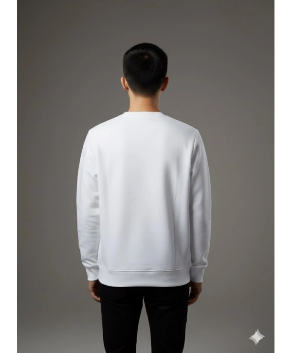 Erkek Normal Kalıp Keep Rısıng Yazılı Sweat- Beyaz