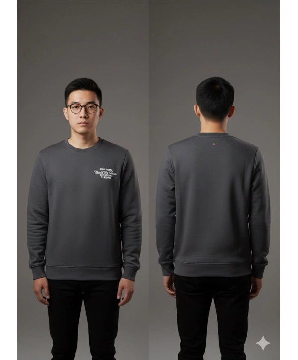 Erkek Normal Kalıp Keep Rısıng Yazılı Sweat- Füme