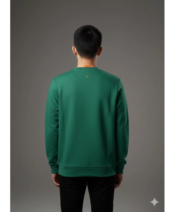 Erkek Normal Kalıp Keep Rısıng Yazılı Sweat- Yeşil