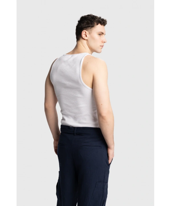 Erkek Normal Kalıp Sporcu Atleti - Beyaz