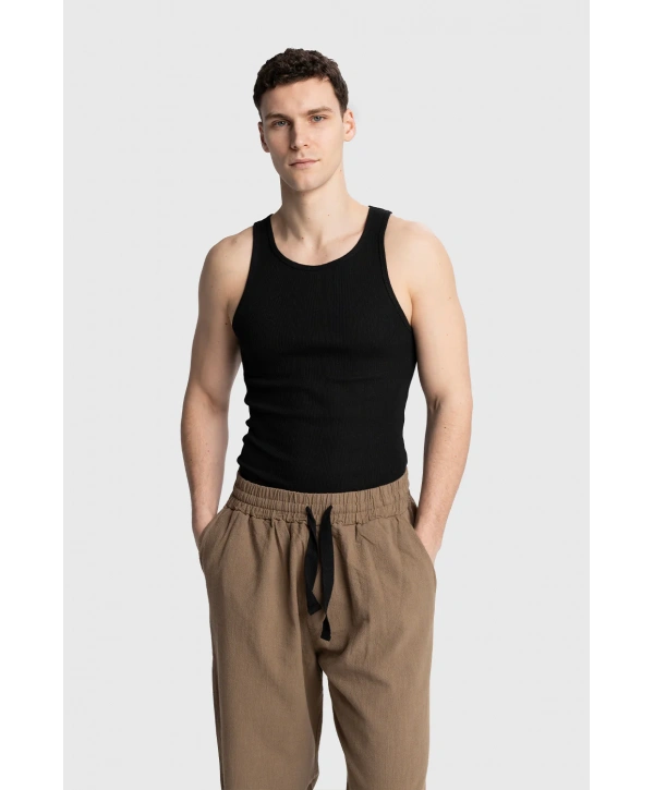 Erkek Normal Kalıp Sporcu Atleti - Siyah