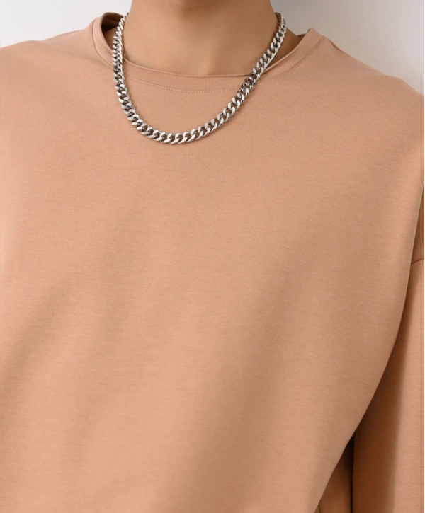 Erkek Owersize Bisiklet Yaka Basic Sweatshirt - Taba