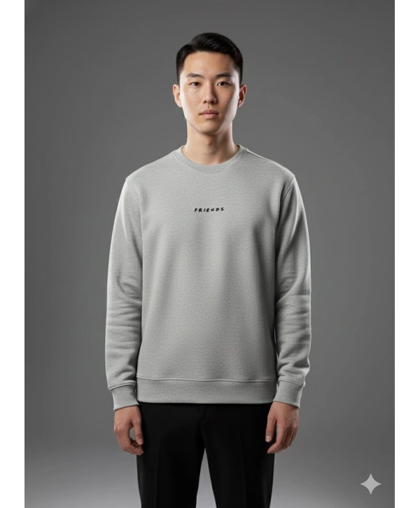 Erkek Owersize Frıends Yazılı Sweat- Gri