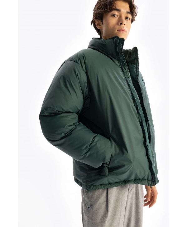 Erkek Owersize Jel Dolgu Şişme Mont-Yeşil