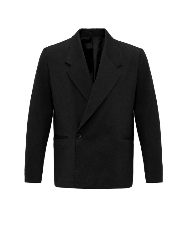 Erkek Owersıze Likralı KruvazeTakım Elbise-Siyah