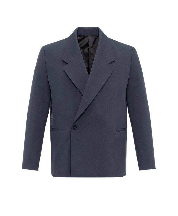 Erkek Owersıze Likralı Takım Elbise-Lacivert