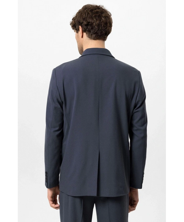 Erkek Owersıze Likralı Takım Elbise-Lacivert