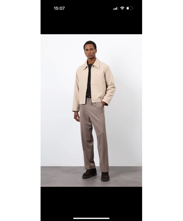 Erkek Polo Yaka Uzunkol Pamuklu Triko -Kahverengi