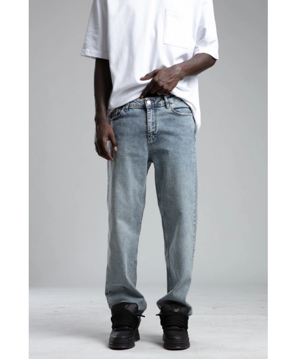 Erkek Rahat Kalıp Bagy Kot Pantolon - A.Mavi