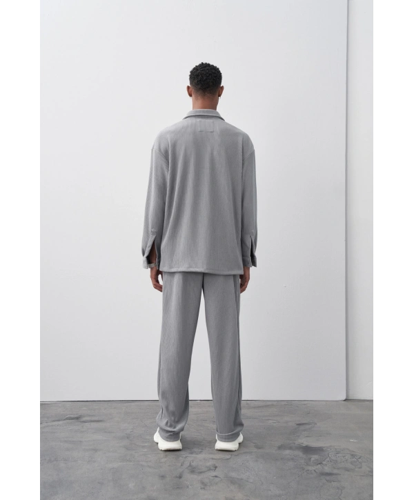 Erkek Salaş Kesim Fitilli KadifeTakım Pantolon - Gri