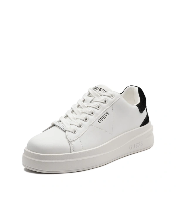 Erkek Snekars Guees Günlük Deri Spor Ayakkabı- Beyaz-Siyah