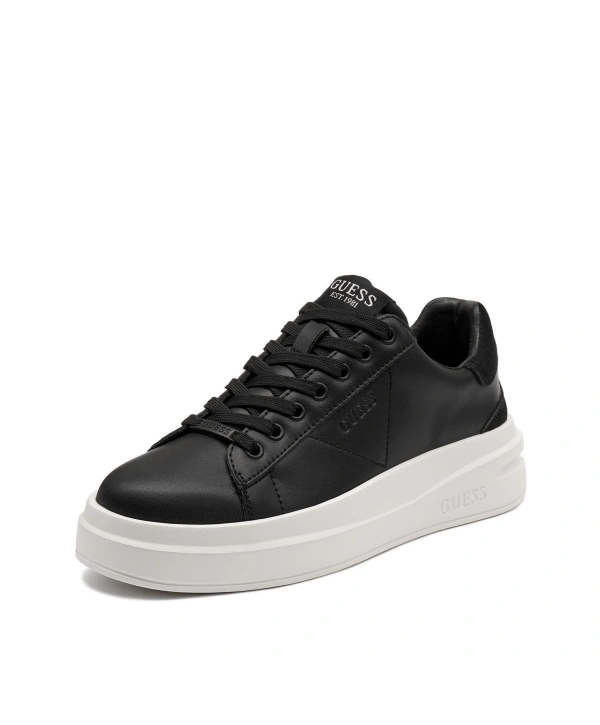 Erkek Snekars Guees Günlük Deri Spor Ayakkabı- Siyah-Beyaz