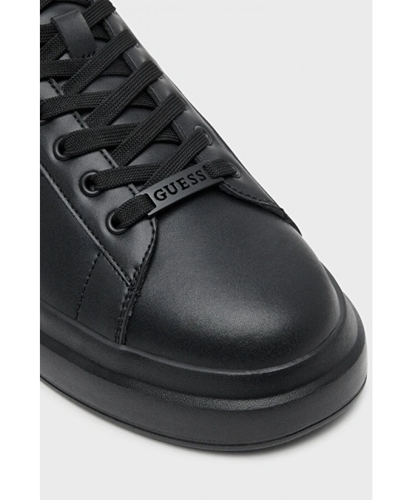 Erkek Snekars Guees Günlük Deri Spor Ayakkabı- Siyah-Siyah