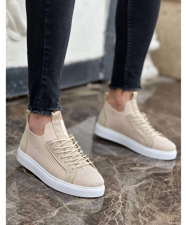 Erkek Tarz Casual Sneaker Günlük Spor Bez Ayakkabı -Siyah-Beyaz