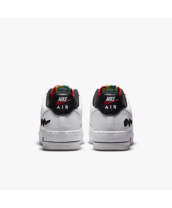 Unisex Deri Airforce 107 LV8 3 GS Peace Love Günlük Spor Ayakkabı-Beyaz