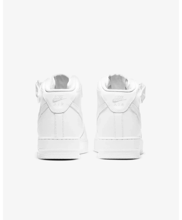 Unisex Deri Airforce Bilekli Günlük Spor Ayakkabı-Beyaz-Beyaz