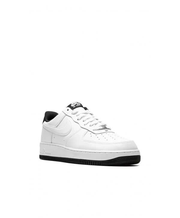 Unisex Deri Airforce Taban Siyah Günlük Spor Ayakkabı-Beyaz