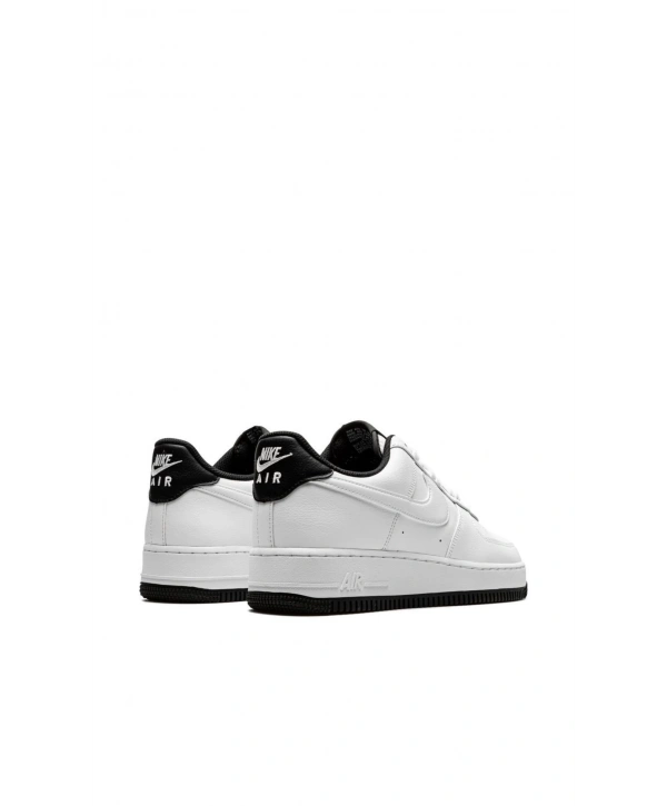 Unisex Deri Airforce Taban Siyah Günlük Spor Ayakkabı-Beyaz