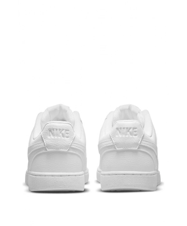 Unisex Deri Nike Court Vision Günlük Spor Ayakkabı-Beyaz-Beyaz