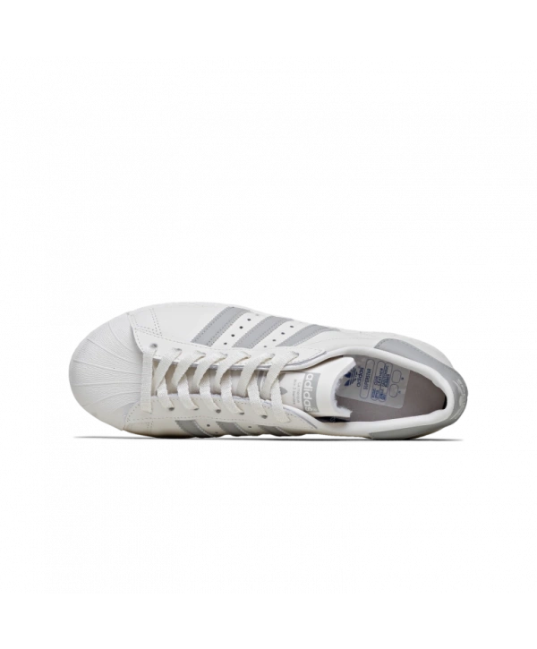 Unisex Deri Superstar Günlük Spor Ayakkabı-Beyaz - Gri