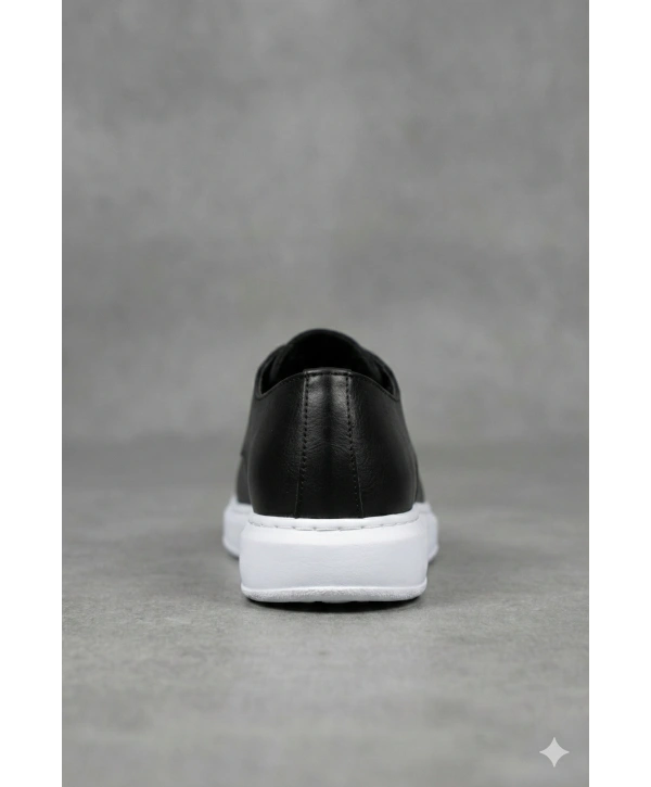 Yeni Sezon Erkek Tarz Casual Sneakers Günlük Spor Rahat Ayakkabı-Siyah-Beyaz