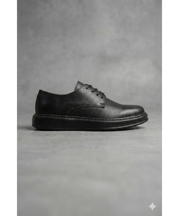 Yeni Sezon Erkek Tarz Casual Sneakers Günlük Spor Rahat Ayakkabı-Siyah-Siyah