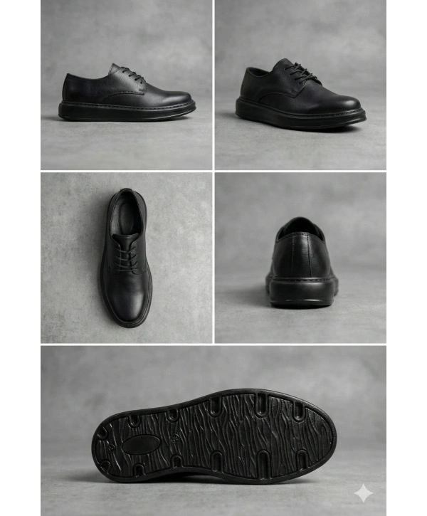 Yeni Sezon Erkek Tarz Casual Sneakers Günlük Spor Rahat Ayakkabı-Siyah-Siyah