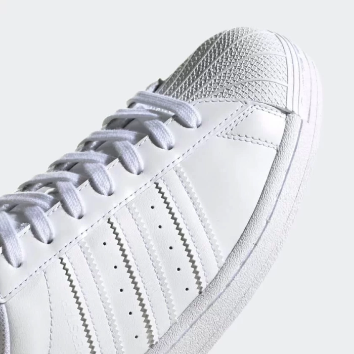 Unisex Deri Superstar Günlük Spor Ayakkabı-Beyaz-Beyaz