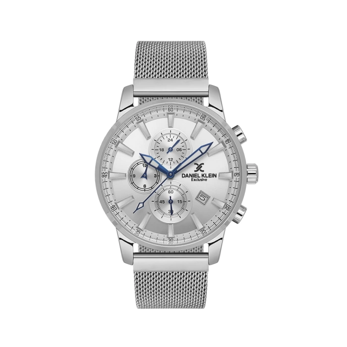 DKE 10772-2 Metal Kordonlu Exclusive Erkek Kol Saati -Gri_Beyaz