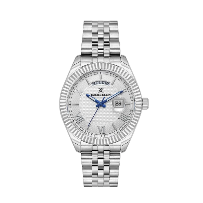 DKE 10798-1 Metal Kordonlu Exclusive Erkek Kol Saati -Gri_Beyaz