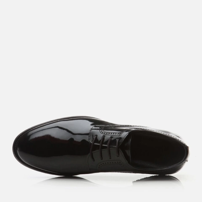 Erkek Bağcıklı Klasik Rugan Ayakkabı- Siyah