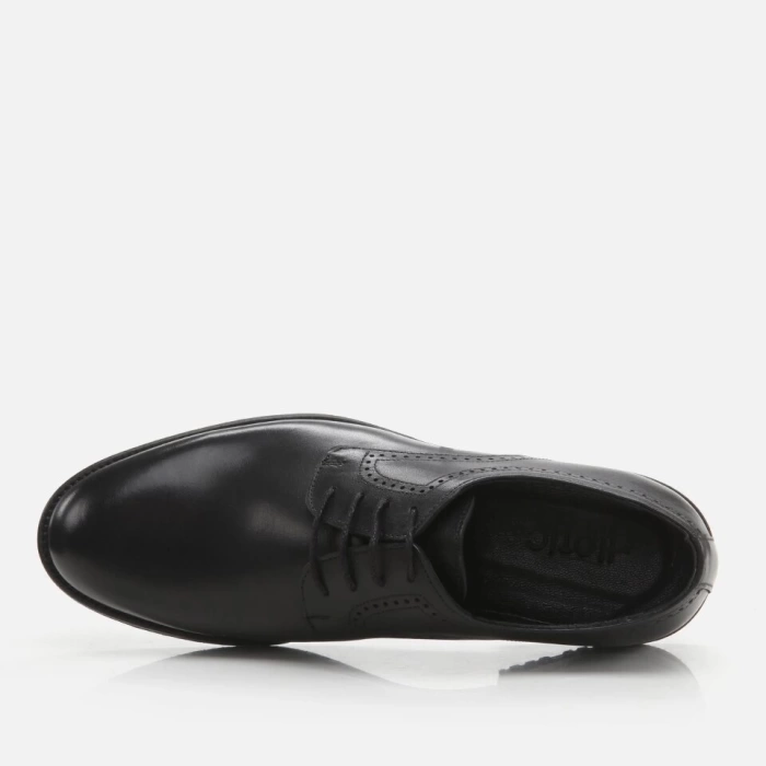 Erkek Düz Bağcıklı KlasıkTaban Ayakkabı -Siyah
