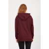 Bisiklet Yaka Owersıze Kapüşonlu All Baskılı Sweatshirt -Kahverengi