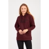 Bisiklet Yaka Owersıze Kapüşonlu All Baskılı Sweatshirt -Kahverengi