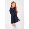 Bisiklet Yaka Owersıze Kapüşonlu All Baskılı Sweatshirt -Lacivert