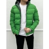 Dar Kesim Jel Dolgu Kapüşonlu Su Geçirmez Moncler Şişme Mont-Yeşil