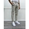 Erkek Dar Kesim Likralı Kumaş Pantolon - Bej
