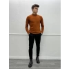Erkek Dar Kesim Yarım Balıkçı Triko Kazak - Kiremit