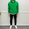 Erkek Owesize Kapüşonlü Sweatshirt - Yeşil