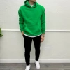 Erkek Owesize Kapüşonlü Sweatshirt - Yeşil