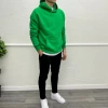 Erkek Owesize Kapüşonlü Sweatshirt - Yeşil