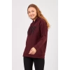 Bisiklet Yaka Owersıze Kapüşonlu Love Baskılı Sweatshirt -Kahverengi