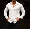 Erkek Dar Kesim Likralı Gömlek - Beyaz