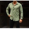 Erkek Dar Kesim Likralı Gömlek - Yeşil