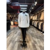 Erkek Dar Kesim Slimfit Kruvaze Damatlık Takım Elbise-Beyaz-Beyaz
