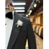 Erkek Dar Kesim Slimfit Şal Yaka Damatlık Takım Elbise-Siyah