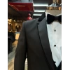 Erkek Dar Kesim Slimfit Yelekli Yakası Çıkabilen Damatlık Takım Elbise-Siyah