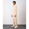 Erkek İçi Şardonlu Yakası Fermuarlı Oversize Sweatshrt -Krem