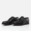 Erkek Klasik Bağcıklı Önü Desenli KlasıkTaban Ayakkabı -Siyah